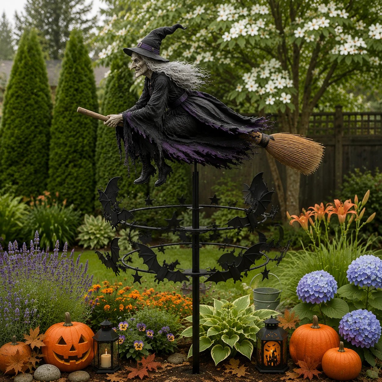 🔥Last Day 50% Off -Halloween Early Bird Special🧙‍♀️ The Enchanted Witch Garden Wind Spinner