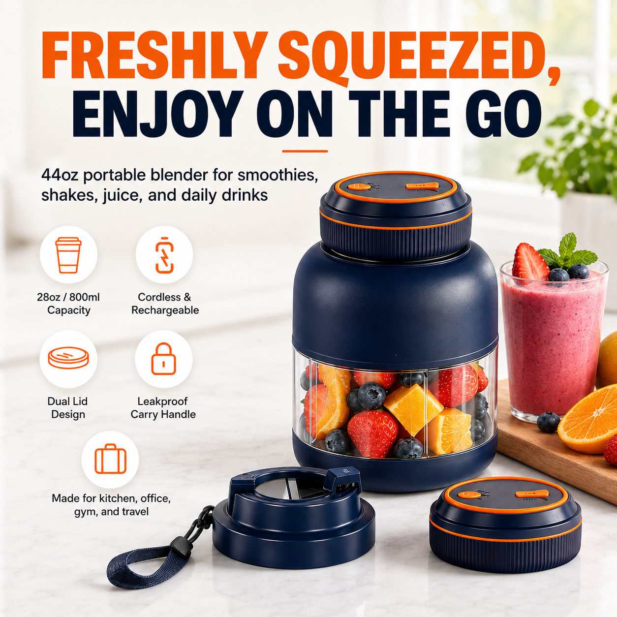 🍹New for 2026 · 50% Off - Multifunctional Portable Wireless Juicer Cup