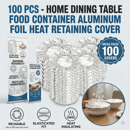🔥LAST DAY SALE - Home dining table & food container aluminum foil heat-retaining cover