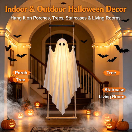 Halloween Decorations Outdoor Pre-Assembled Hanging Swing Ghost 🎃👻