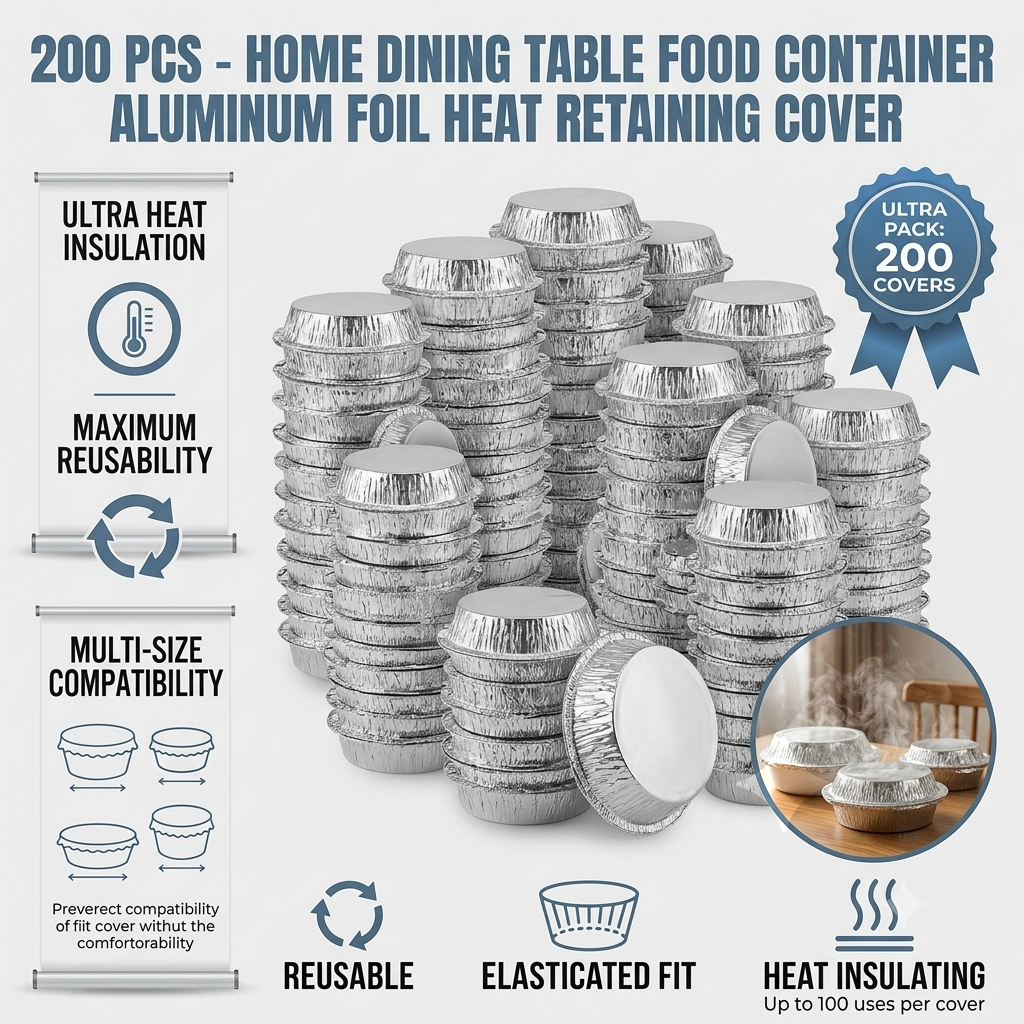 🔥LAST DAY SALE - Home dining table & food container aluminum foil heat-retaining cover