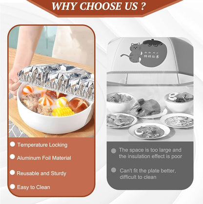 🔥LAST DAY SALE 74% OFF Home dining table & food container aluminum foil heat-retaining cover
