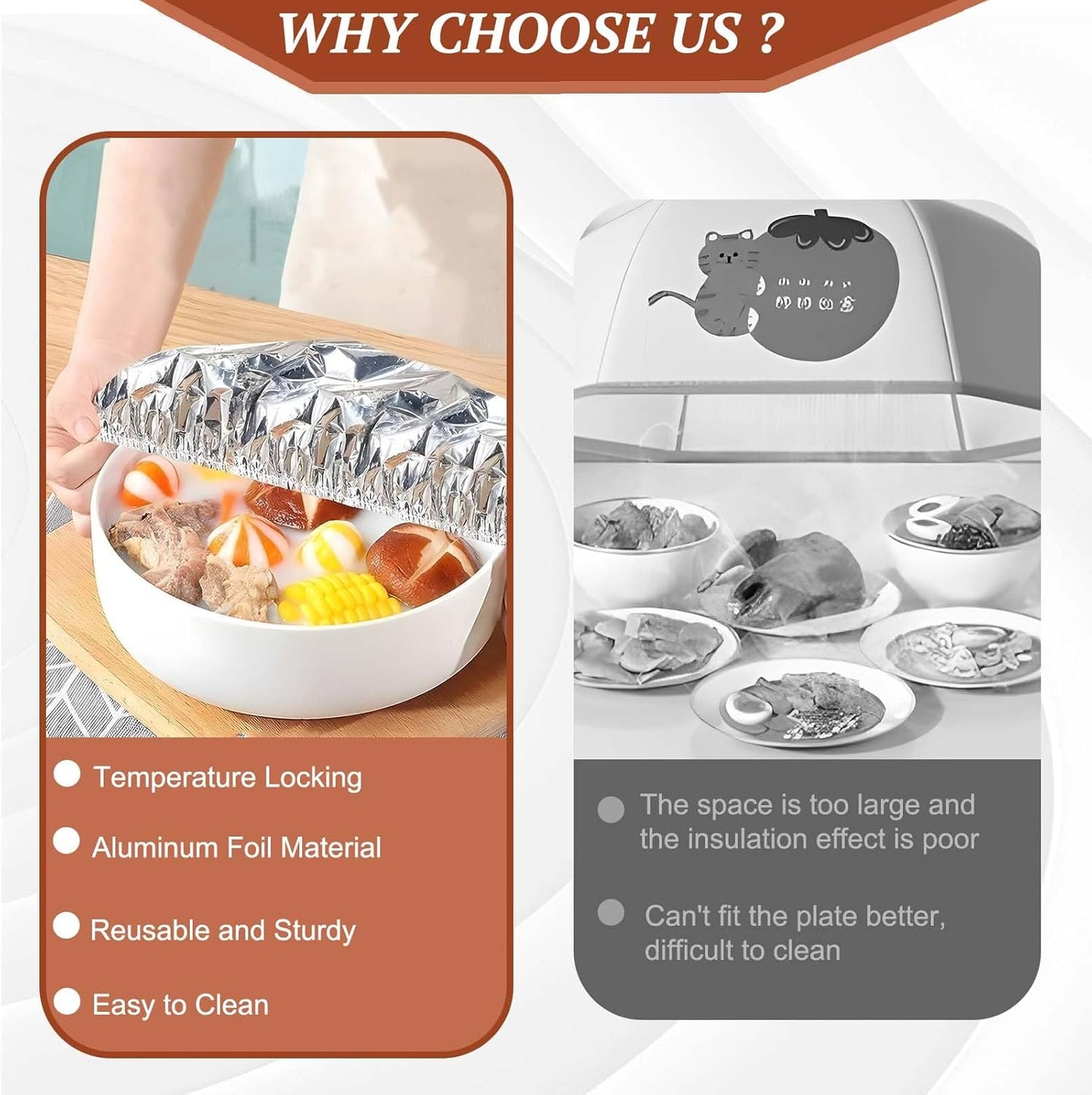 🔥LAST DAY SALE - Home dining table & food container aluminum foil heat-retaining cover