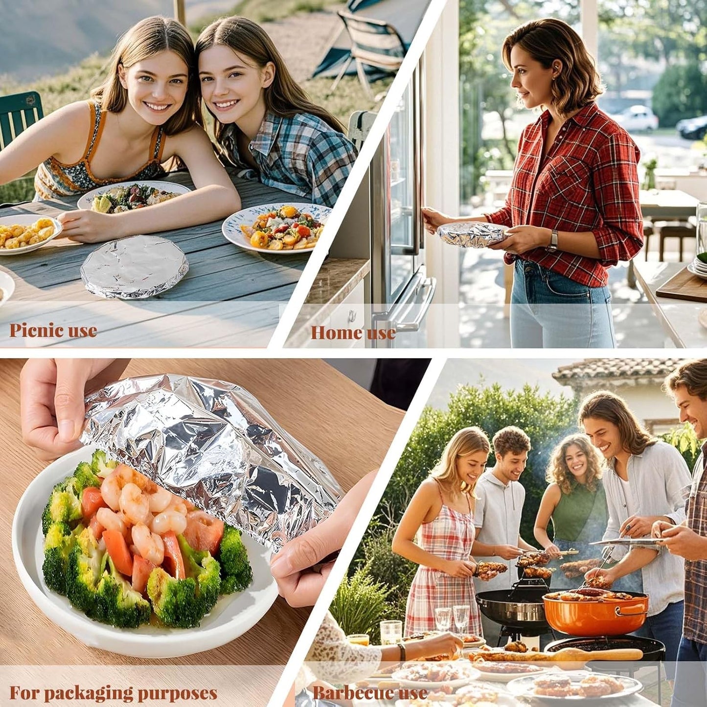 🔥LAST DAY SALE - Home dining table & food container aluminum foil heat-retaining cover
