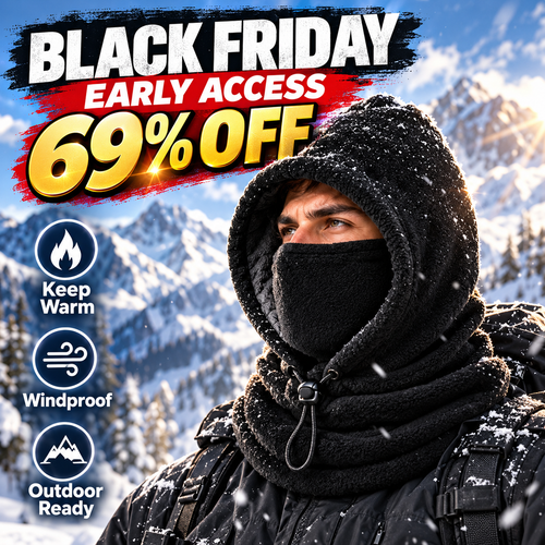 🔥 BLACK FRIDAY EARLY ACCESS — 69% OFF❄️ 3-in-1 Thermal Fleece Balaclava Hood – Windproof Face, Head & Neck Cover