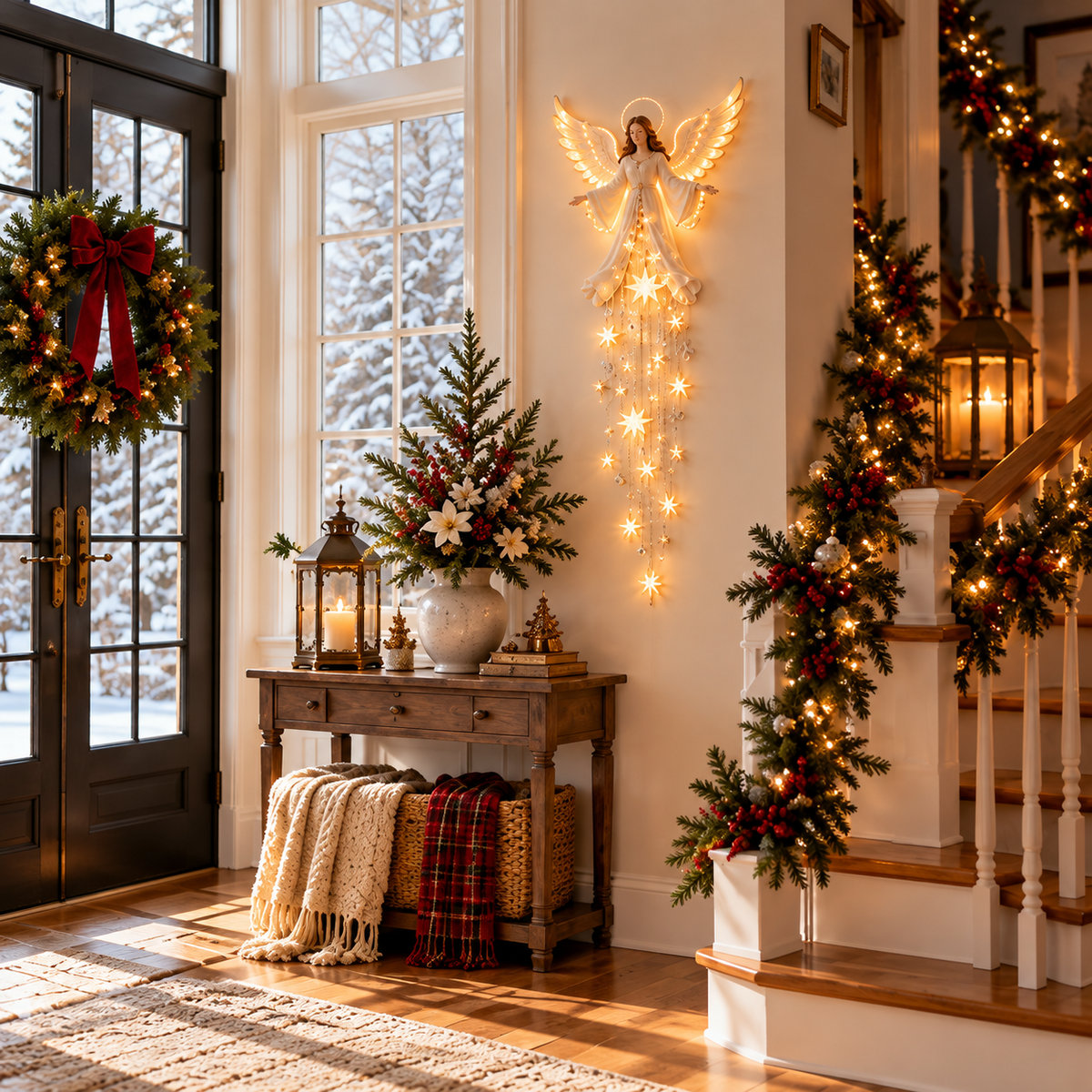 🔥Christmas Early Bird Special 69% OFF✨ Angel Blessing Starfall Wall Light – Heavenly Christmas Wall Decor