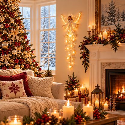 🔥Christmas Early Bird Special 69% OFF✨ Angel Blessing Starfall Wall Light – Heavenly Christmas Wall Decor