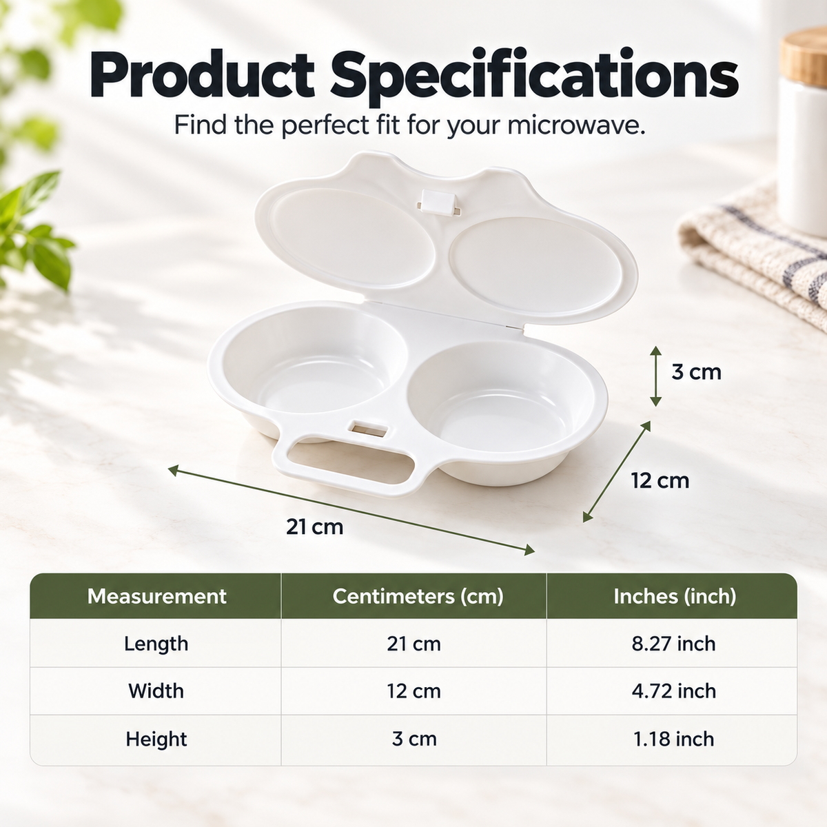 🥳 Last Day 50% OFF Buy 1 Get 1 Free ! ! ! Microwave Egg Poacher——Dual‑cavity, non‑stick & easy clean.