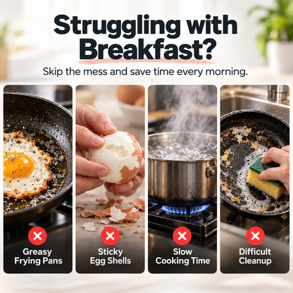 🥳 Last Day 50% OFF Buy 1 Get 1 Free ! ! ! Microwave Egg Poacher——Dual‑cavity, non‑stick & easy clean.