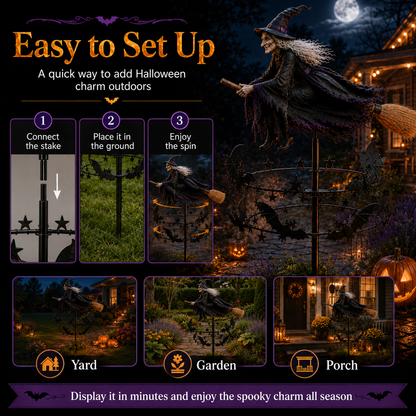 🔥Last Day 50% Off -Halloween Early Bird Special🧙‍♀️ The Enchanted Witch Garden Wind Spinner