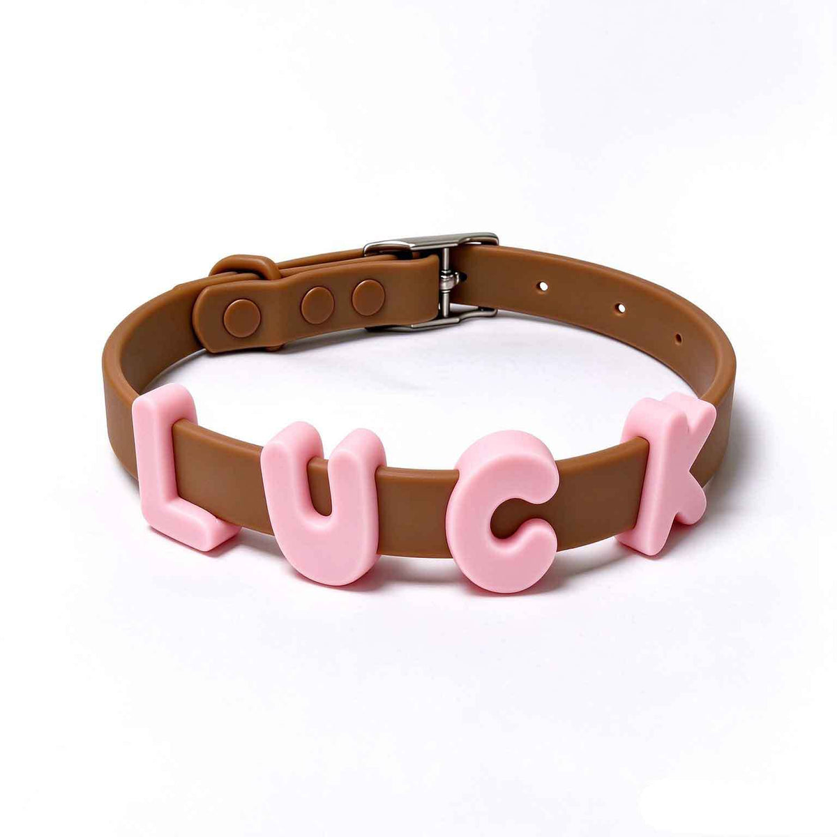 Waterproof Letter Charm Dog Collar – Adjustable & Easy-Clean