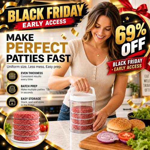 🔥 BLACK FRIDAY EARLY ACCESS — 69% OFF 🍔 Burger Patty Press Maker | Perfect Burgers in Seconds