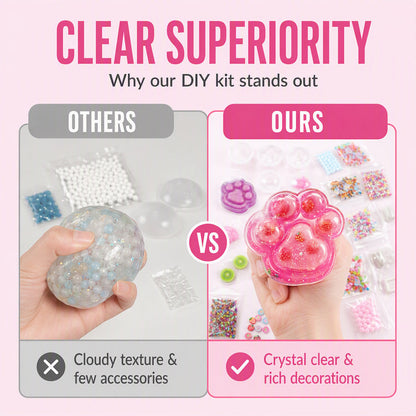 🧁DIY Fried Ice Squishy Toy Kit with Cat Claw Design for Kids